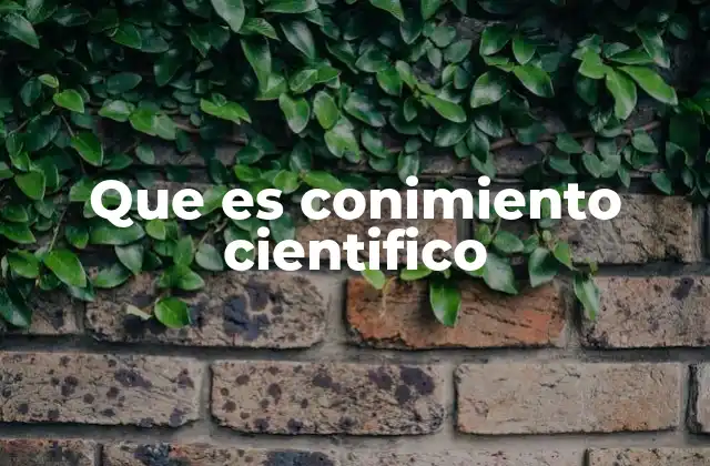 Que es Conimiento Cientifico