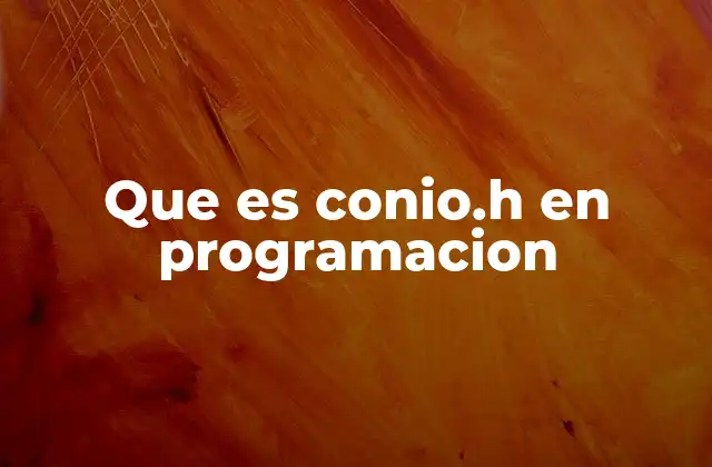 Que es Conio.h en Programacion