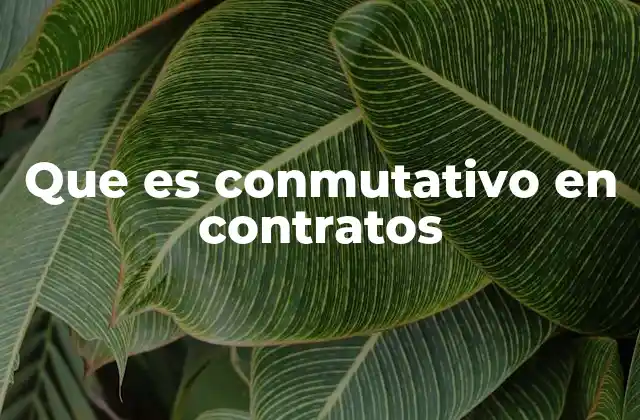Que es Conmutativo en Contratos