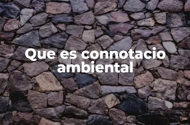 Que es Connotacio Ambiental