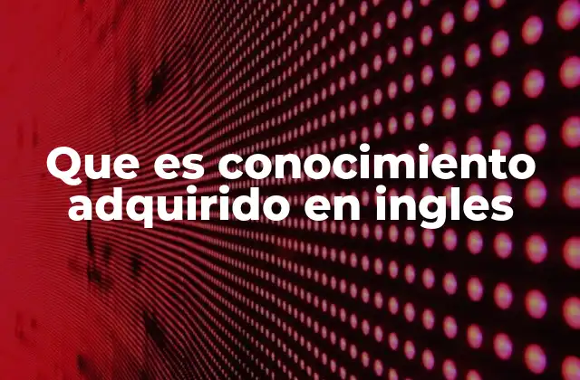 Cómo se desarrolla el conocimiento en el idioma inglés