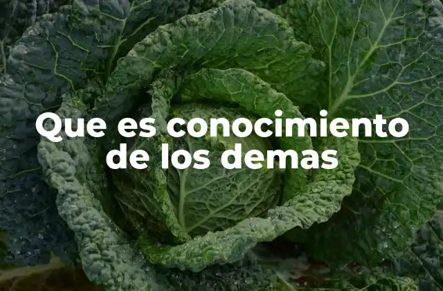 Que es Conocimiento de los Demas