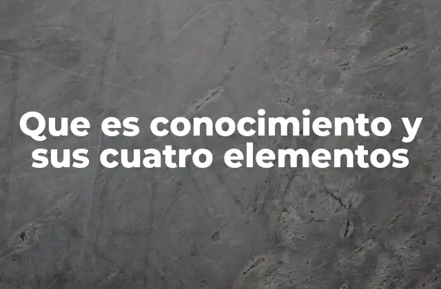 Que es Conocimiento y Sus Cuatro Elementos