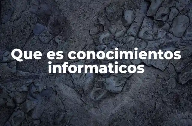 Que es Conocimientos Informaticos