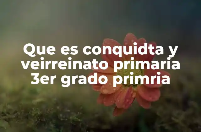 Que es Conquidta y Veirreinato Primaria 3er Grado Primria
