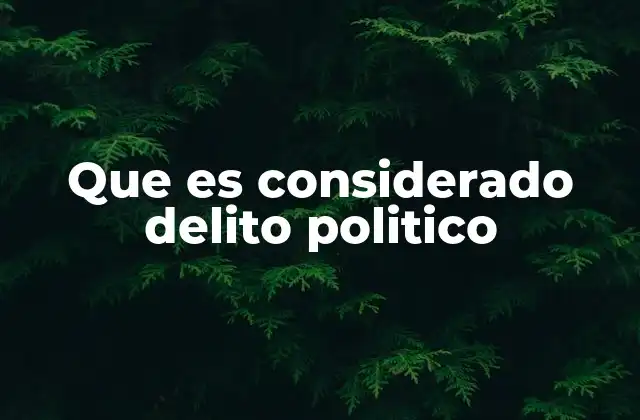 Que es Considerado Delito Politico