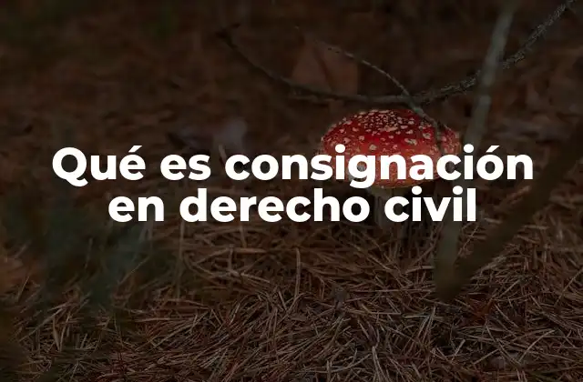 Qué es Consignación en Derecho Civil