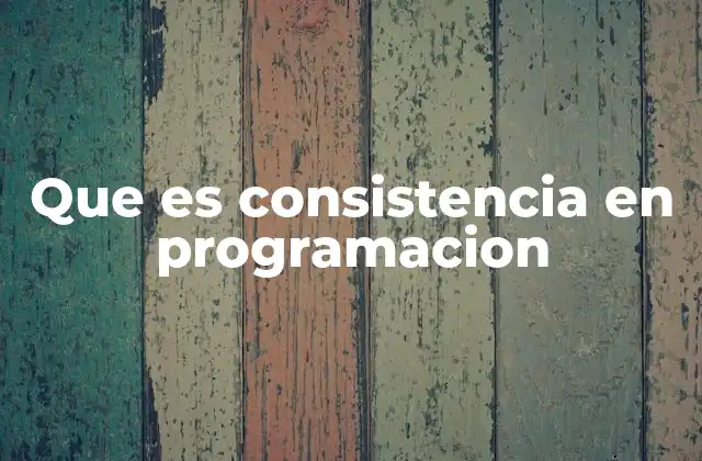Que es Consistencia en Programacion