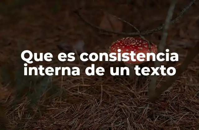 Que es Consistencia Interna de un Texto