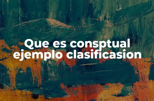 Que es Consptual Ejemplo Clasificasion