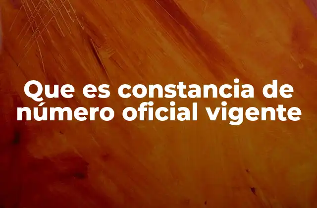 Que es Constancia de Número Oficial Vigente 2 La importancia de la constancia en trámites oficiales