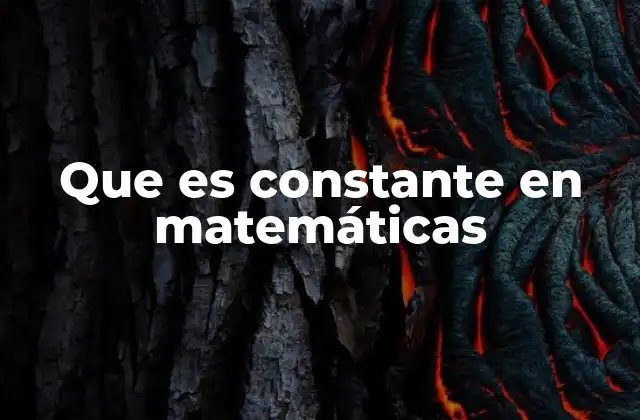 Que es Constante en Matemáticas
