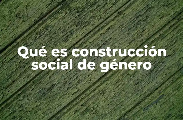 Qué es Construcción Social de Género