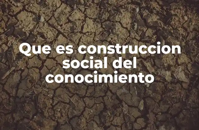 Que es Construccion Social Del Conocimiento