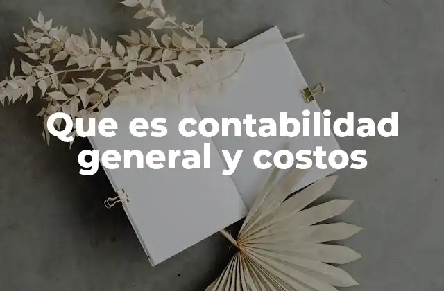 Que es Contabilidad General y Costos