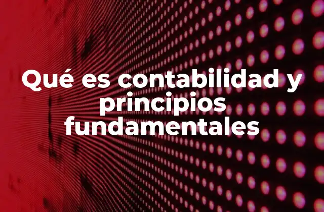 Qué es Contabilidad y Principios Fundamentales