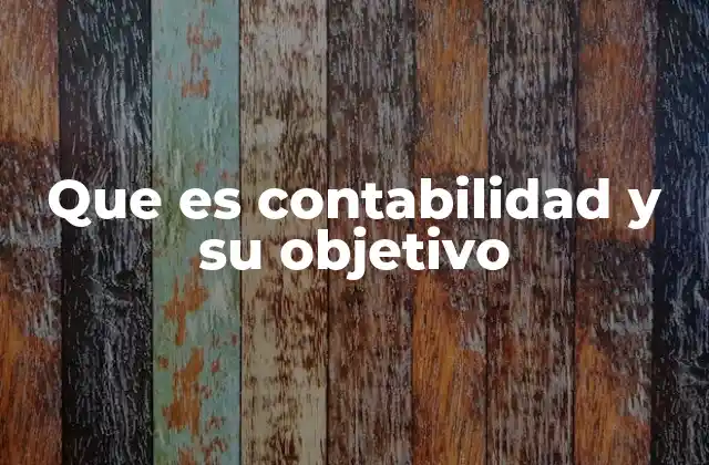 Que es Contabilidad y Su Objetivo