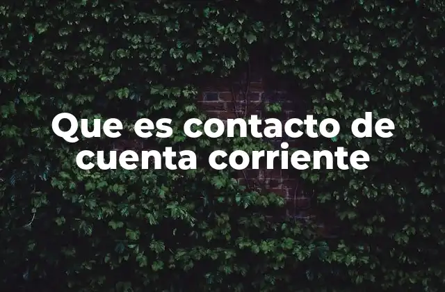 Que es Contacto de Cuenta Corriente