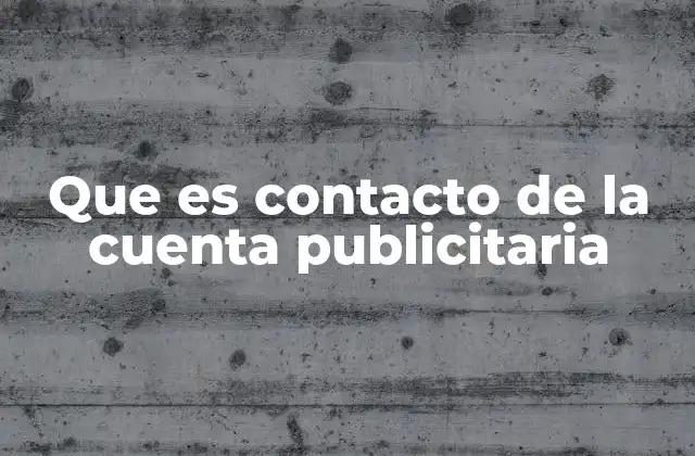 Que es Contacto de la Cuenta Publicitaria