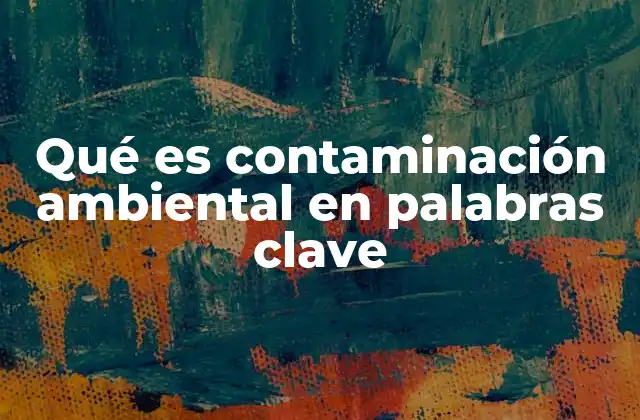 Qué es Contaminación Ambiental en Palabras Clave