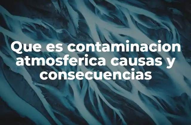 Que es Contaminacion Atmosferica Causas y Consecuencias