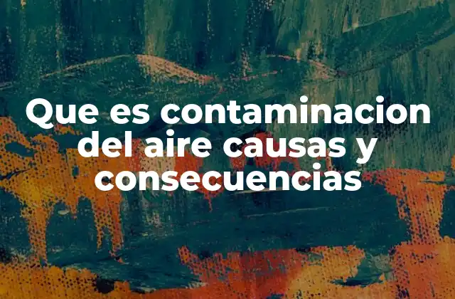Que es Contaminacion Del Aire Causas y Consecuencias