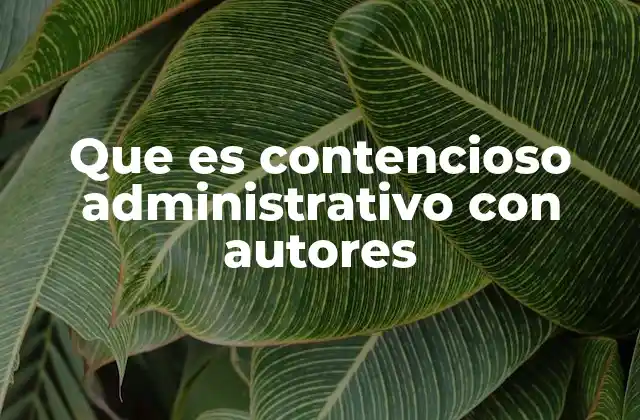 Que es Contencioso Administrativo con Autores