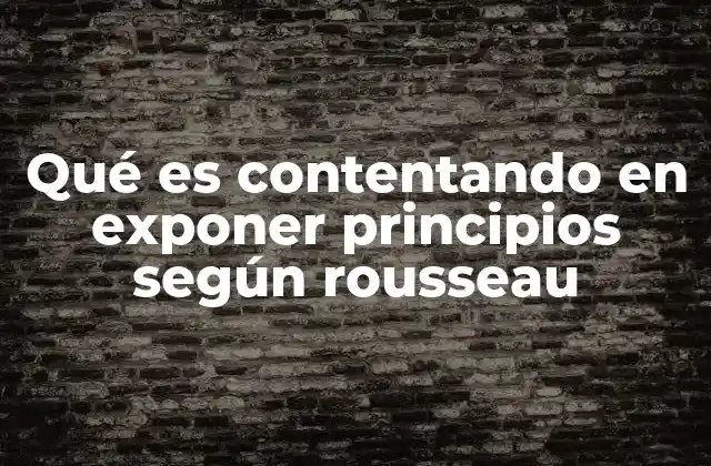 Qué es Contentando en Exponer Principios según Rousseau