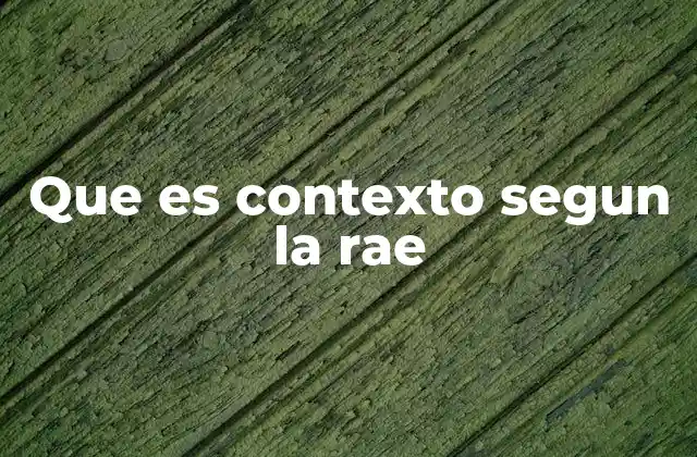 Que es Contexto Segun la Rae