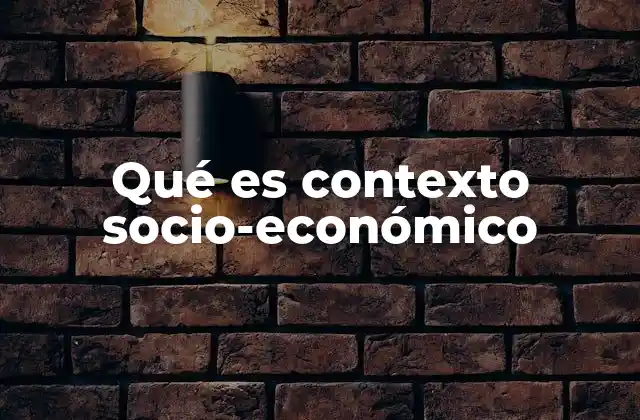 Factores que conforman el entorno socio-económico