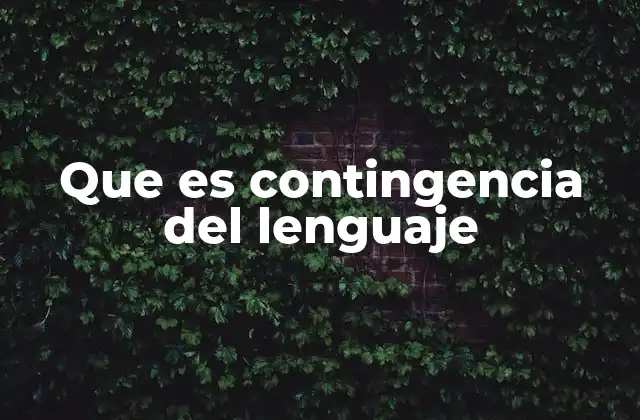 Que es Contingencia Del Lenguaje