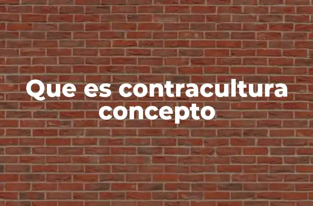 Que es Contracultura Concepto