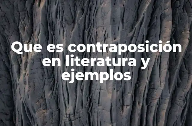 Que es Contraposición en Literatura y Ejemplos