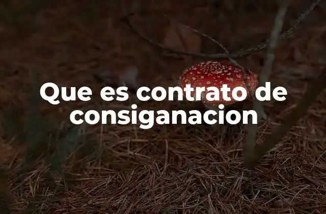 Que es Contrato de Consiganacion