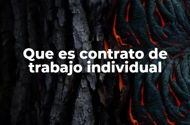 Que es Contrato de Trabajo Individual