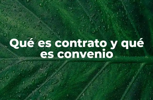 Qué es Contrato y Qué es Convenio
