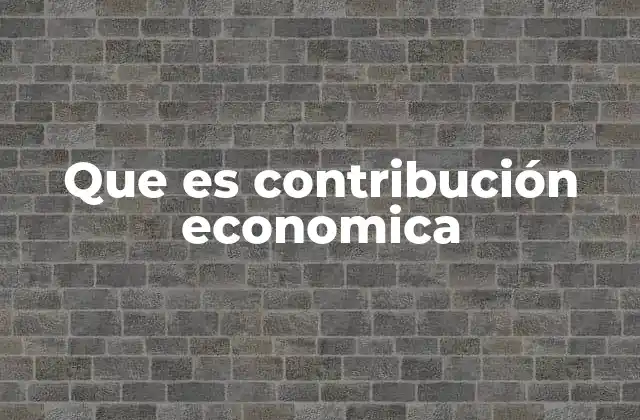 Que es Contribución Economica