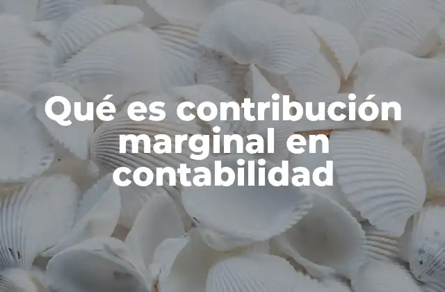 Qué es Contribución Marginal en Contabilidad