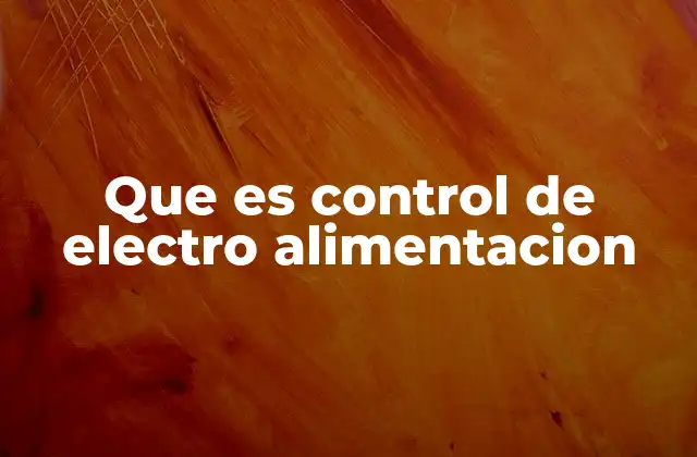 Que es Control de Electro Alimentacion 2 La importancia del manejo energético en sistemas eléctricos