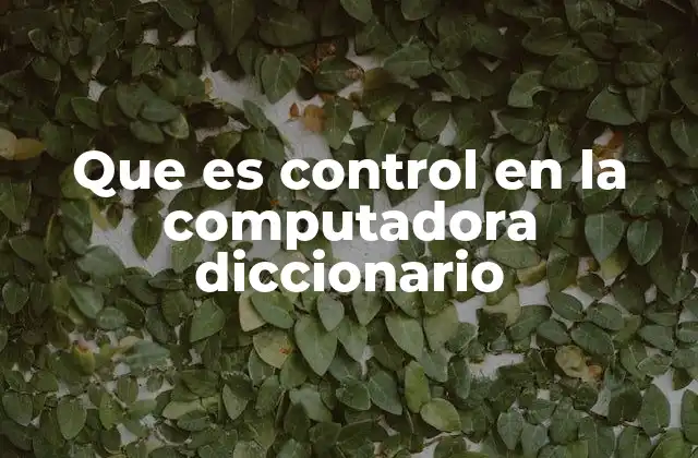 Que es Control en la Computadora Diccionario 2 La importancia del control en la gestión de recursos informáticos