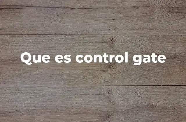 Que es Control Gate
