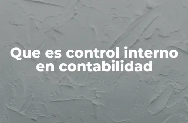 Que es Control Interno en Contabilidad