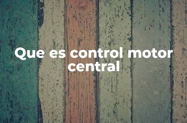 Que es Control Motor Central