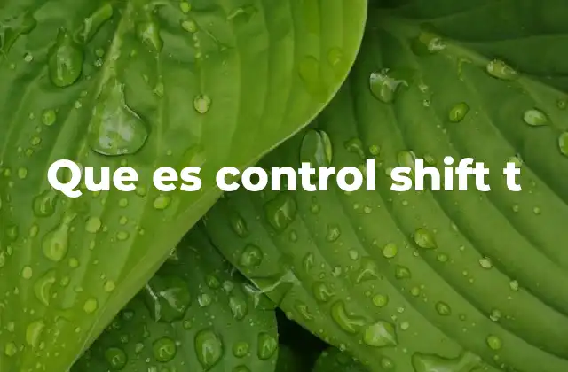 Que es Control Shift T