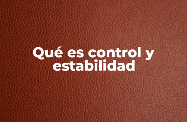 Qué es Control y Estabilidad