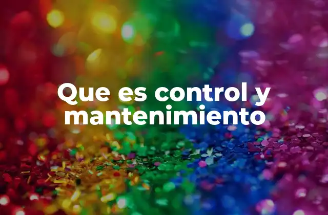 Que es Control y Mantenimiento