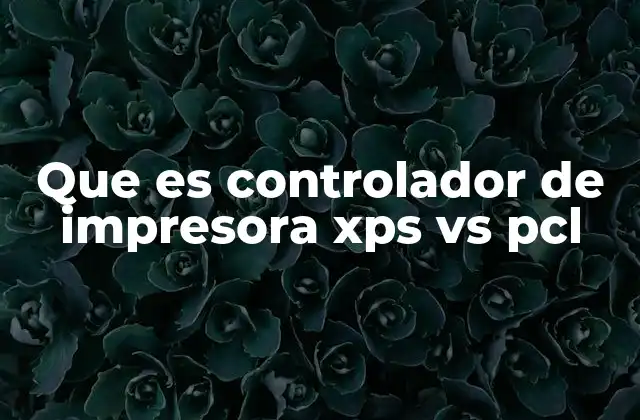 Que es Controlador de Impresora Xps Vs Pcl