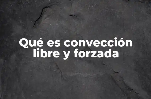 Qué es Convección Libre y Forzada