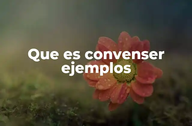 Que es Convenser Ejemplos