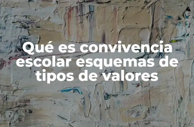 Qué es Convivencia Escolar Esquemas de Tipos de Valores